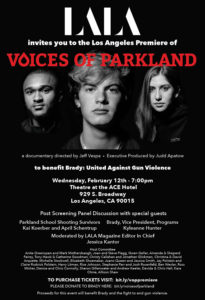 Screening, "Voices of Parkland" for Brady United Against Gun Violence. @ Theatre at the ACE Hotel